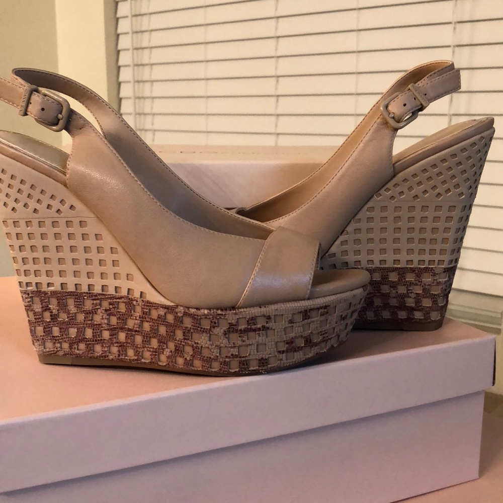 New Nude Platform Wedges